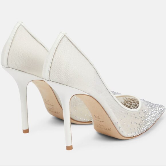 NWT Jimmy Choo Love 100 Crystal-embellished Mesh Pump - Picture 2 of 5